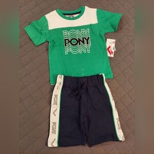 Pony Green and Navy Kids Matching Set